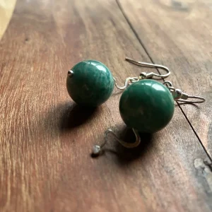 Orecchini in argento tibetano con amazzonite