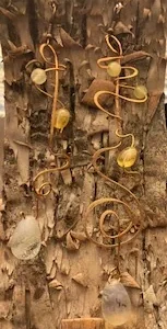 Orecchini in ottone (monachelle bagnate nell'oro) con quarzo citrino e quarzo miele
